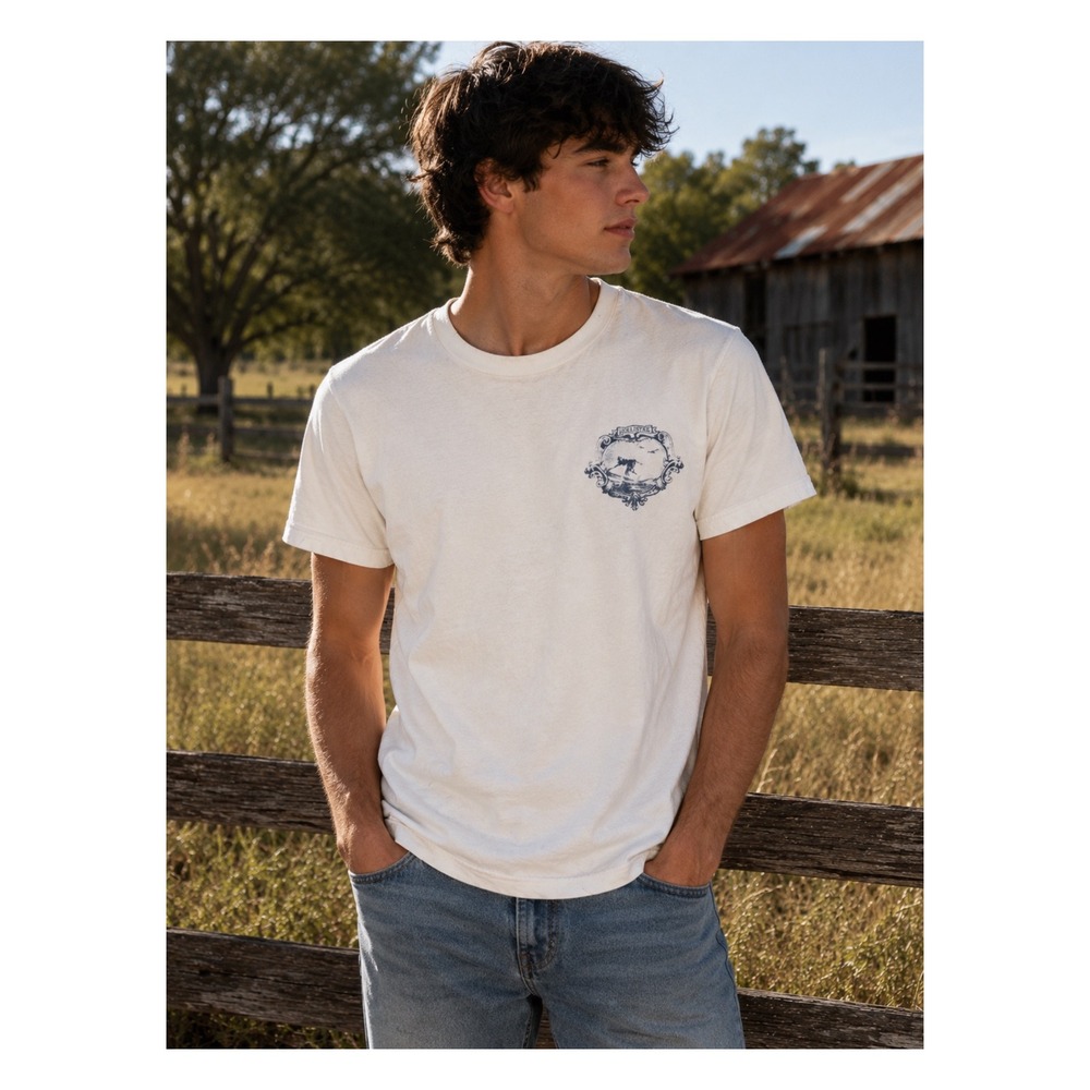 Hollister Surf Graphic T-Shirt Small Cream Coastal Vintage Streetwear Tee
